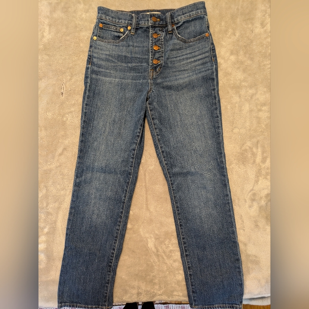 Madewell perfect vintage crop jean, medium wash size 26